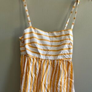 Yellow striped mini dress